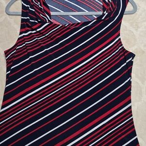 Tommy Hilfiger Red and Blue Striped Blouse
